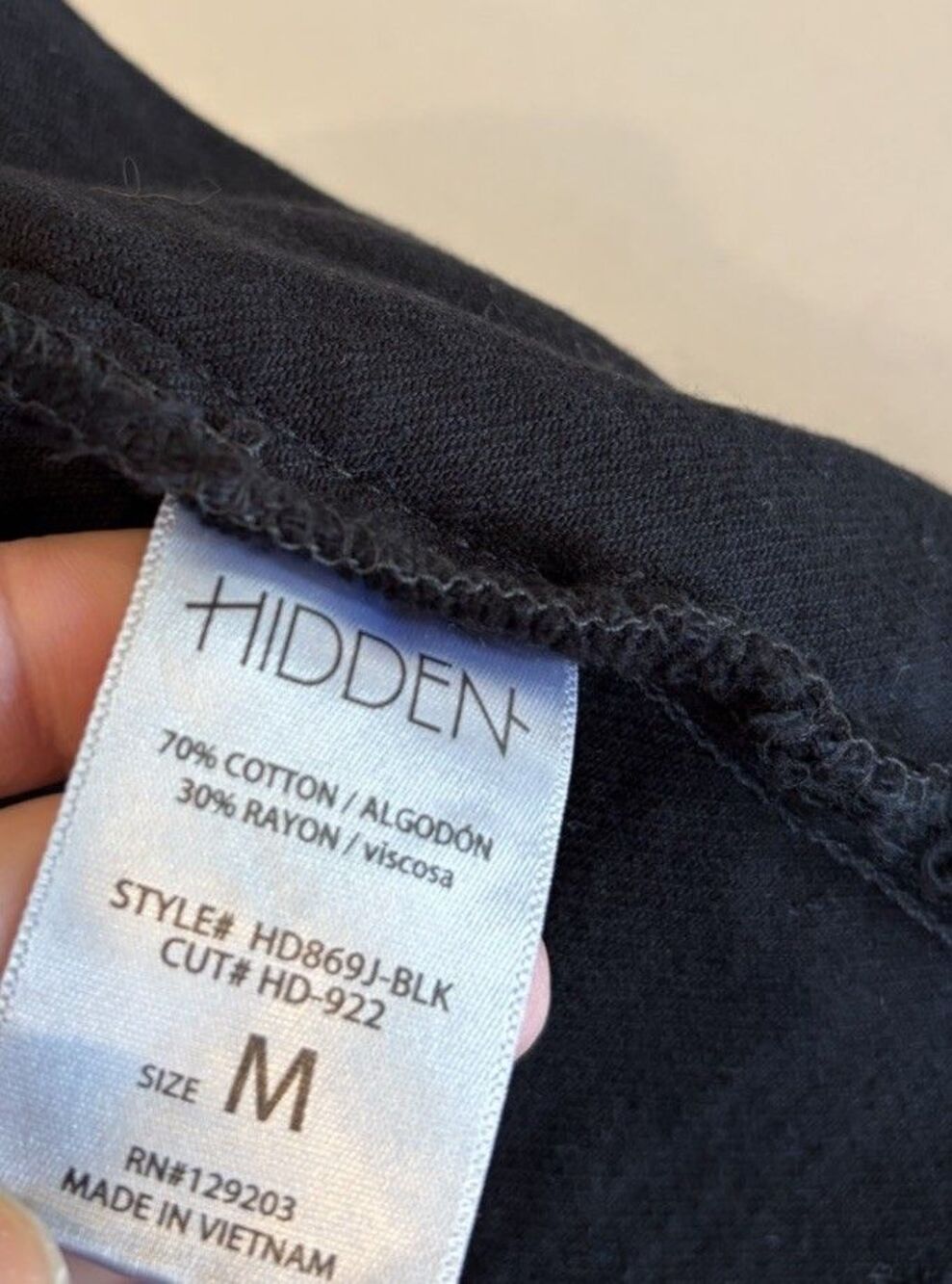 HIDDEN Black Denim Jean Jacket Size M Raw Hem - Picture 5 of 6